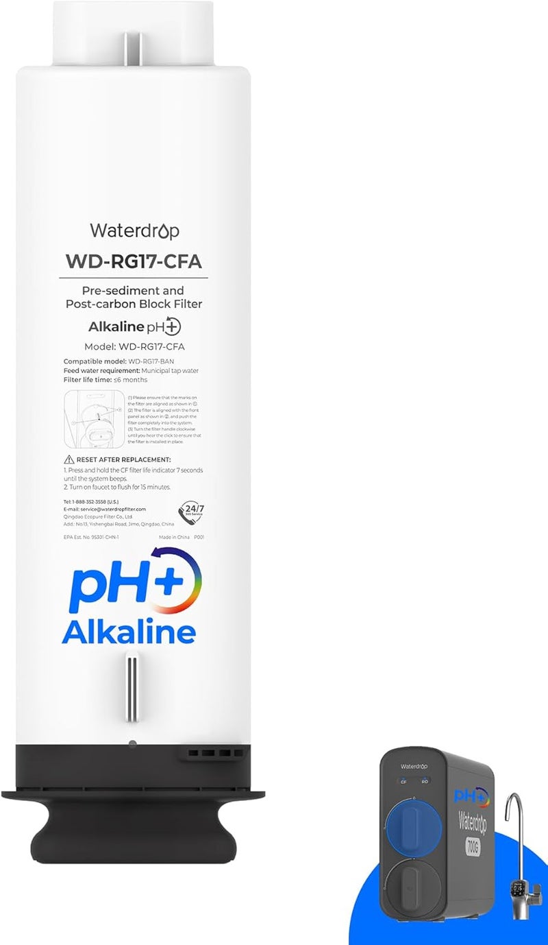 Waterdrop فلتر WD-G5P700A-CF، بديل لنظام التناضح العكسي تحت الحوض WD-G5P700A، عمر 6 أشهر - Image 1